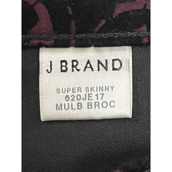 J Brand Red Black Dark Wash Festival Gothic Y2K Romantic Velour Skinny Jeans 25 - Picture 10 of 10